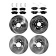 2014 Mercedes Benz C250 - 4-Wheel Set Front and Rear Brake Disc and Pad Kit, Plain Surface, 5 Lugs, Front-294.89 mm/Rear-299.97 mm, Organic, Sedan, 1.8L 4Cyl, Pro-Line Series  Includes (4) Disc and (2) Pad Set