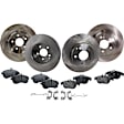 2014 Mercedes Benz C250 - 4-Wheel Set Front and Rear Brake Disc and Pad Kit, Plain Surface, 5 Lugs, Front-294.89 mm/Rear-299.97 mm, Organic, Sedan, 1.8L 4Cyl, Pro-Line Series  Includes (4) Disc and (2) Pad Set