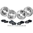 Front and Rear Brake Disc and Pad Kit, Plain Surface, 4 Lugs, Cast Iron , Pro-Line Series