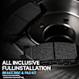 Front and Rear Brake Disc and Pad Kit, Plain Surface, 4 Lugs, Cast Iron , Pro-Line Series