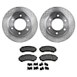 2-Wheel Set Front Brake Disc and Pad Kit, Plain Surface 6 Lugs 290.07 mm Ceramic Pro-Line Series, Includes (1) Brake Pad Set and (2) Brake Disc