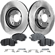 2018 Nissan Altima - 2-Wheel Set Front Brake Disc and Pad Kit, Plain Surface, 5 Lugs, 294.89 mm, Ceramic, 3.5L 6Cyl, Pro-Line Series Includes (2) Disc and (1) Pad Set
