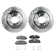 2-Wheel Set Front Brake Disc and Pad Kit, Plain Surface 6 Lugs 350.01 mm Ceramic Pro-Line Series, Includes (1) Brake Pad Set and (2) Brake Disc