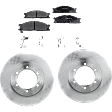 2-Wheel Set Front Brake Disc and Pad Kit, Plain Surface 6 Lugs 259.84 mm Semi-metallic RWD Pro-Line Series, Includes (1) Brake Pad Set and (2) Brake Disc