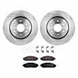 2-Wheel Set Front Brake Disc and Pad Kit, Plain Surface 6 Lugs 295.91 mm Ceramic Pro-Line Series, Includes (1) Brake Pad Set and (2) Brake Disc