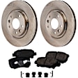 2-Wheel Set Front Brake Disc and Pad Kit, Plain Surface 5 Lugs 296 mm Ceramic Pro-Line Series, Includes (1) Brake Pad Set and (2) Brake Disc