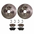 2-Wheel Set Front Brake Disc and Pad Kit, Plain Surface 5 Lugs 319.53 mm Ceramic Pro-Line Series, Includes (2) Disc and (1) Pad Set
