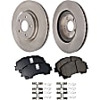 2-Wheel Set Front Brake Disc and Pad Kit, Plain Surface 5 Lugs 319.02 mm Ceramic Pro-Line Series, Includes (2) Brake Disc and (1) Brake Pad Set