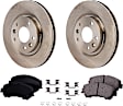 2-Wheel Set Front Brake Disc and Pad Kit, Plain Surface 5 Lugs 296 mm Ceramic Pro-Line Series, Includes (1) Brake Pad Set and (2) Brake Disc