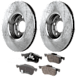 2-Wheel Set Front Brake Disc and Pad Kit, Plain Surface 5 Lugs 285.7 mm Organic Pro-Line Series, Includes (2) Disc and (1) Pad Set