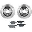 2014 Volvo XC60 - 2-Wheel Set Front Brake Disc and Pad Kit, Plain Surface, 5 Lugs, 328.17 mm, Semi-metallic, 3.0L 6Cyl, Pro-Line Series  Includes (2) Disc and (1) Pad Set