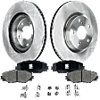 2-Wheel Set Front Brake Disc and Pad Kit, Plain Surface 5 Lugs 295.91 mm Ceramic Pro-Line Series, Includes (1) Brake Pad Set and (2) Brake Disc