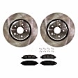 2-Wheel Set Front Brake Disc and Pad Kit, Plain Surface 5 Lugs 324 mm Ceramic Pro-Line Series, Includes (1) Brake Pad Set and (2) Brake Disc