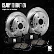 2006 Mitsubishi Outlander - 2-Wheel Set Rear Brake Disc and Pad Kit, Plain Surface, 5 Lugs, 261.87 mm, Ceramic, With BRF Brakes, 2.4L 4Cyl, Pro-Line Series Includes (1) Brake Pad Set and (2) Brake Disc