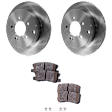 2-Wheel Set Rear Brake Disc and Pad Kit, Plain Surface 5 Lugs 302.01 mm Ceramic Pro-Line Series, Includes (2) Disc and (1) Pad Set