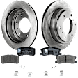 2-Wheel Set Rear Brake Disc and Pad Kit, Plain Surface 6 Lugs 299.97 mm Ceramic Pro-Line Series, Includes (2) Disc and (1) Pad Set