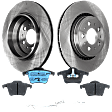 2-Wheel Set Rear Brake Disc and Pad Kit, Plain Surface 5 Lugs 307.09 mm Organic Pro-Line Series, Includes (1) Brake Pad Set and (2) Brake Disc
