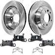 2-Wheel Set Rear Brake Disc and Pad Kit, Plain Surface 5 Lugs 329.95 mm Organic Pro-Line Series, Includes (1) Brake Pad Set and (2) Brake Disc