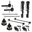 12-Piece Kit Front Suspension Kit, Includes (2) Ball Joint, (4) Tie Rod End, (2) Sway Bar Link, (2) Shock Absorber and Strut Assembly and (2) Wheel Hub