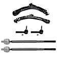 6-Piece Kit Front, Driver and Passenger Side, Lower Control Arm Kit, Includes (2) Control Arm and (4) Tie Rod End