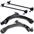 4-Piece Kit Front, Driver and Passenger Side, Lower Control Arm Kit, Includes (2) Control Arm and (2) Sway Bar Link