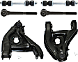 6-Piece Kit Front, Driver and Passenger Side, Lower Control Arm Kit, Includes (2) Control Arm, (2) Sway Bar Link, and (2) Tie Rod End