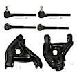 6-Piece Kit Front, Driver and Passenger Side, Lower Control Arm Kit, Includes (2) Control Arm and (4) Tie Rod End