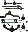 10-Piece Kit Front, Driver and Passenger Side, Upper Control Arm Kit, Includes (2) Ball Joint, (2) Control Arm, (2) Sway Bar Link, and (4) Tie Rod End