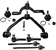 8-Piece Kit Front, Driver and Passenger Side, Upper Control Arm Kit, Includes (2) Ball Joint, (2) Control Arm, and (4) Tie Rod End