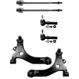 6-Piece Kit Front, Driver and Passenger Side, Lower Control Arm Kit, Includes (2) Control Arm and (4) Tie Rod End