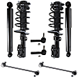 8-Piece Kit Front and Rear Suspension Kit, Includes (2) Loaded Strut, (2) Shock, (2) Sway Bar Link, and (2) Tie Rod End