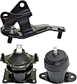 3-Piece Kit Front Motor Mount, Includes (2) Motor Mount and (1) Transmission Mount