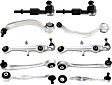 10-Piece Kit Front, Driver and Passenger Side, Upper and Lower, Frontward and Rearward Control Arm Kit, Includes (6) Control Arm, (2) Lateral Link, and (2) Tie Rod End