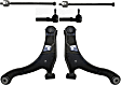 6-Piece Kit Front, Driver and Passenger Side, Lower Control Arm Kit, Includes (2) Control Arm and (4) Tie Rod End