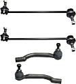 4-Piece Kit Front, Driver and Passenger Side Suspension Kit, Includes (2) Tie Rod End and (2) Sway Bar Link