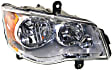 2017 Dodge Grand Caravan - 3-Piece Kit Driver and Passenger Side Halogen Headlight, With bulb(s), For Models Without Blacktop Package, OE Replacement,  Includes (1) Bumper Cover and (2) Headlight