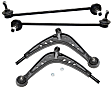 4-Piece Kit Front, Driver and Passenger Side Control Arm, includes Sway Bar Links