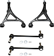 4-Piece Kit Front, Driver and Passenger Side, Lower Control Arm Kit, Includes (2) Control Arm and (2) Sway Bar Link