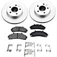 KIT-091421-200 2-Wheel Set Front Brake Disc and Pad Kit, Plain Surface 5 Lugs 284.48 mm Semi-metallic Brake Disc Evolution Geomet Coated High Carbon; Brake Pad Set Pro-Line Series, Includes (2) Disc and (1) Pad Set