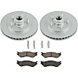 KIT-091421-209 2-Wheel Set Front Brake Disc and Pad Kit, Plain Surface 5 Lugs 307.34 mm Semi-metallic Evolution Geomet Coated High Carbon, Includes (2) Brake Disc and (1) Brake Pad Set