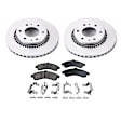 KIT-091421-215 2-Wheel Set Front Brake Disc and Pad Kit, Plain Surface 6 Lugs Ceramic Evolution Geomet Coated High Carbon, Includes (2) Brake Disc and (1) Brake Pad Set