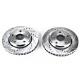 KIT-091421-24 2-Wheel Set Front Brake Disc and Pad Kit, Cross-Drilled and Slotted, 5 Lugs, Semi-Metallic, Standard Brakes, 302mm Rotor, Performance Replacement Series