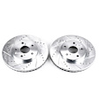 KIT-091421-254 2-Wheel Set Front Brake Disc and Pad Kit, Cross-drilled and Slotted 5 Lugs 295.91 mm Ceramic Evolution Drilled & Slotted Series, Includes (1) Brake Disc and (1) Brake Pad Set