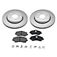 KIT-091421-26 2-Wheel Set Front Brake Disc and Pad Kit, Plain Surface 5 Lugs Semi-metallic SureStop OE Replacement, Includes (2) Brake Disc and (1) Brake Pad Set