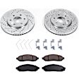 KIT-091421-380 2-Wheel Set Front Brake Disc and Pad Kit, 282.7 mm Evolution Drilled & Slotted Series, Includes (1) Brake Disc and (1) Brake Pad Set