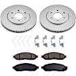 KIT-091421-382 2-Wheel Set Front Brake Disc and Pad Kit,  Evolution Geomet Coated High Carbon, Includes (2) Brake Disc and (1) Brake Pad Set