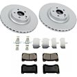 KIT-091421-391 2-Wheel Set Front Brake Disc and Pad Kit, Plain Surface 5 Lugs Organic Evolution Geomet Coated High Carbon, Includes (2) Brake Disc and (1) Brake Pad Set