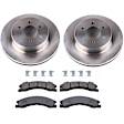 KIT-091421-74 2-Wheel Set Brake Disc and Pad Kit, Plain Surface 6 Lugs Semi-metallic SureStop OE Replacement, Includes (2) Brake Disc and (1) Brake Pad Set