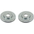 KIT-091421-92 2-Wheel Set Front Brake Disc and Pad Kit, Cross-drilled and Slotted 5 Lugs Ceramic SureStop Performance Replacement, Includes (1) Brake Disc and (1) Brake Pad Set