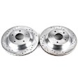 KIT-091421-93 Front Brake Disc and Pad Kit, Silver zinc-plated, Cross-drilled and Slotted, 5 Lugs, 304.8 mm, Semi-metallic